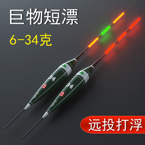 大物打浮短电子漂加粗尾超醒目路滑远投矶钓鲢鳙鱼日夜两用夜光漂 - 封面