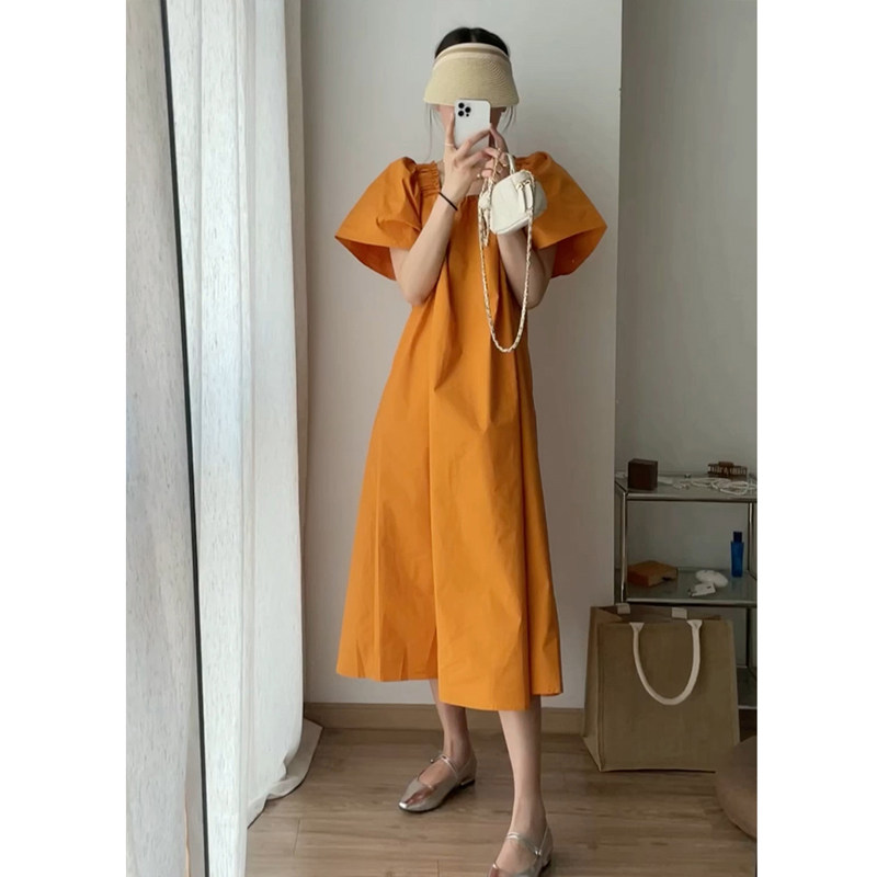 小众设计感法式夏季方领连衣裙