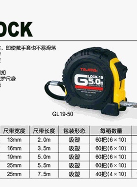 正品日本田岛TAJIMA GL25-55 包塑 包胶 卷尺 5.5米  25mm宽