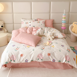 100纯棉四件套高颜值床品床上公寓床单被套学生宿舍全棉三件套