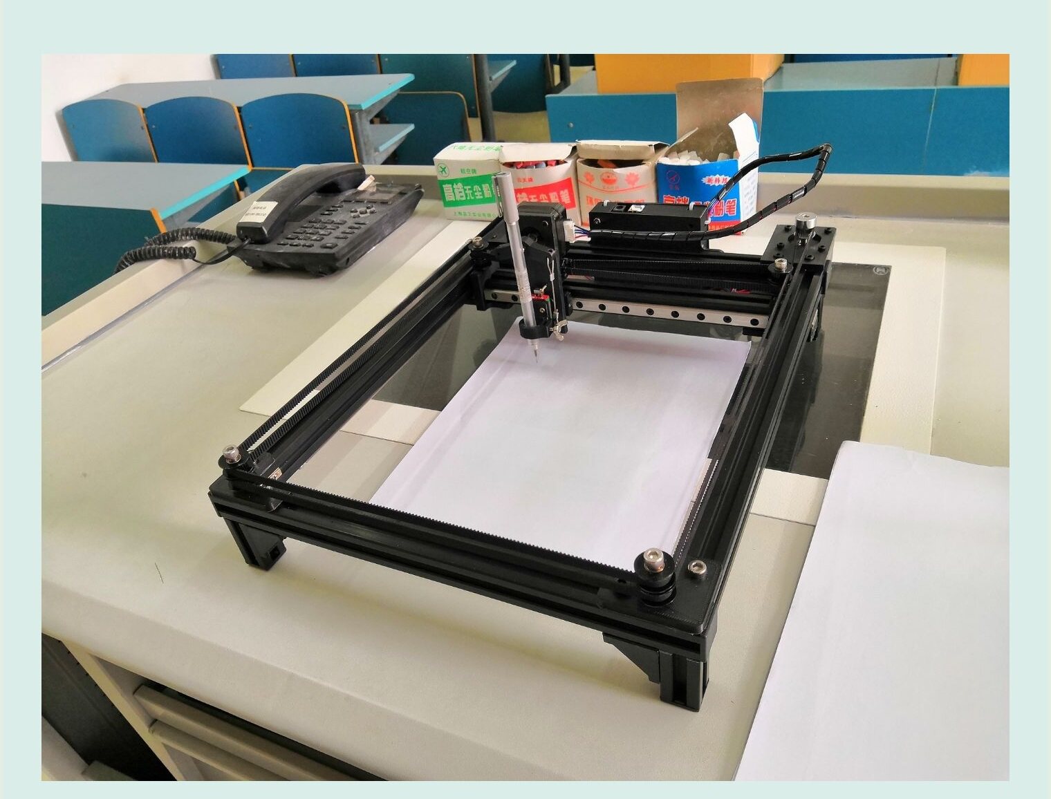 现货 高速写字机器人 Corexy结构 线轨版写字机 仿手写写字机