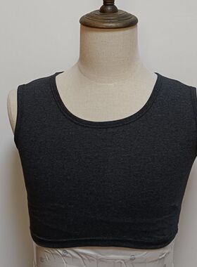 半截护肩保暖背心大码护胸护背内衣圆领纯色打底衫超短款男女通用