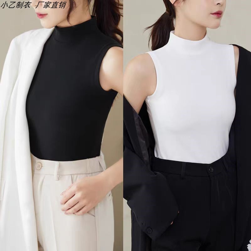 小半高领背心女外穿内搭无袖