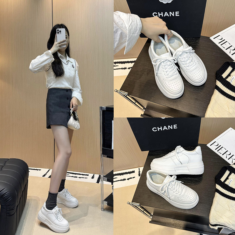 2026新款夏季厚底增高小白鞋女