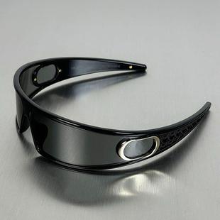 25新款 科技CD未来感护目防太阳镜M1U 秋冬发箍墨镜女Y2K风黑色时尚