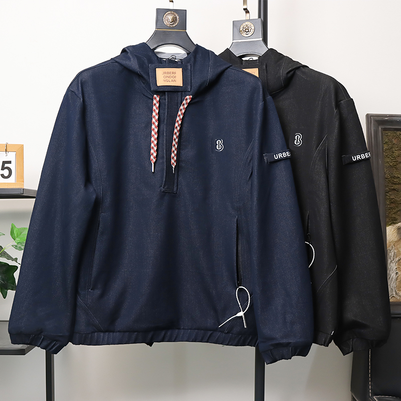 蒙-  新品上新男装  潮牌时尚春秋季百搭简约套头款牛仔外套2602