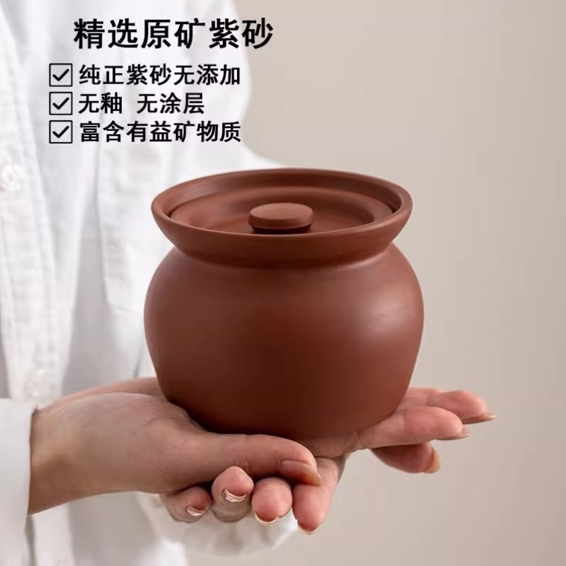 紫砂隔水炖盅 陶瓷佛跳墙烤梨瓦罐炖罐沙县小吃炖罐蒸煮菜饭瓦煲