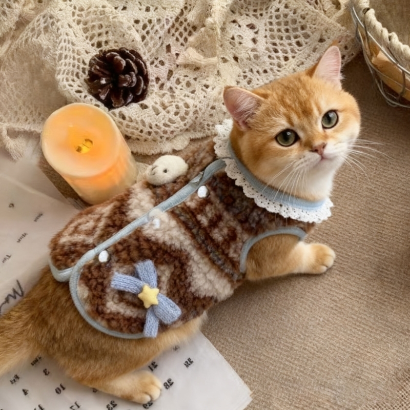 猫咪衣服冬季保暖可爱双面绒马甲背心布偶猫金渐层蓝猫防着凉背心