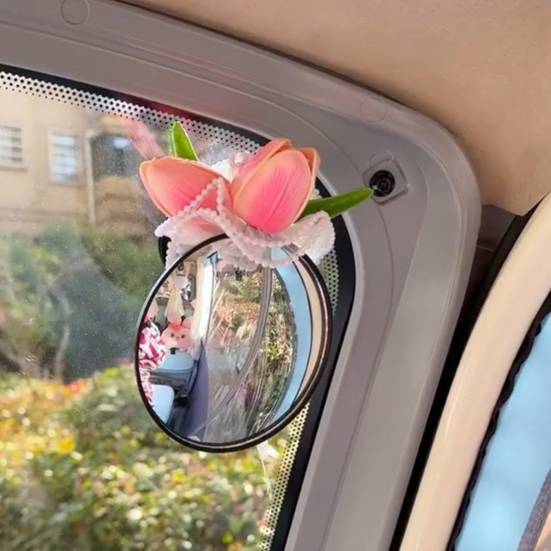 电动三轮车后视镜吸盘式大视野凸面辅助镜反光镜广角小圆镜倒车镜