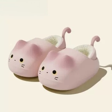 儿童猫咪棉拖鞋女童2025新款宝宝拖鞋室内居家加绒秋冬季男童棉鞋