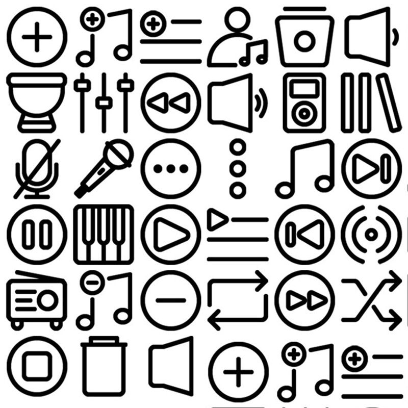 音乐编辑视频编辑播放器符号插图插画icon图标图案设计模板素材