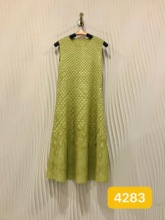 褶衣无袖连衣裙4283