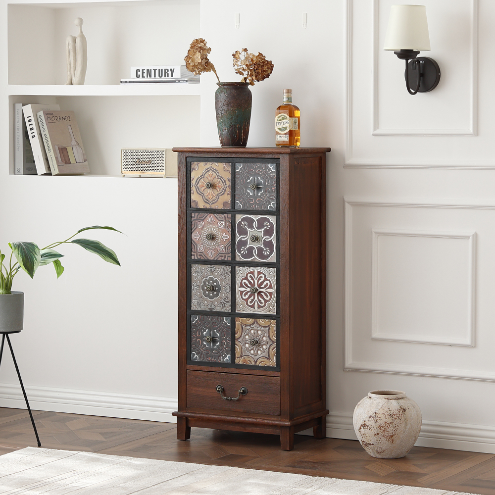 美式实木斗柜收纳柜卧室小柜子