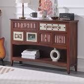 美式 卧室小边柜 乡村复古实木斗柜收纳柜客厅靠墙柜子储物柜抽屉式