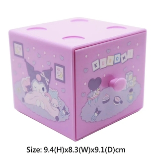 香港sanrio卡通kuromi玉桂狗积木堆叠抽屉柜筒少女桌面整理收纳盒