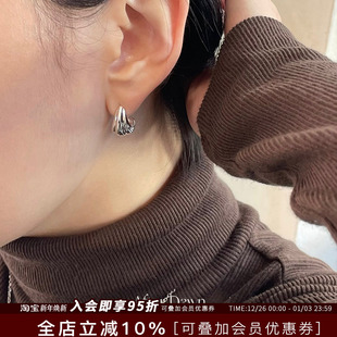 After 纯银贝壳耳钉小众原创设计感简约日常耳环 Dawn韩国设计师