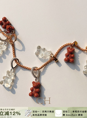 CRYSTALHAZE可爱小熊吊坠项链