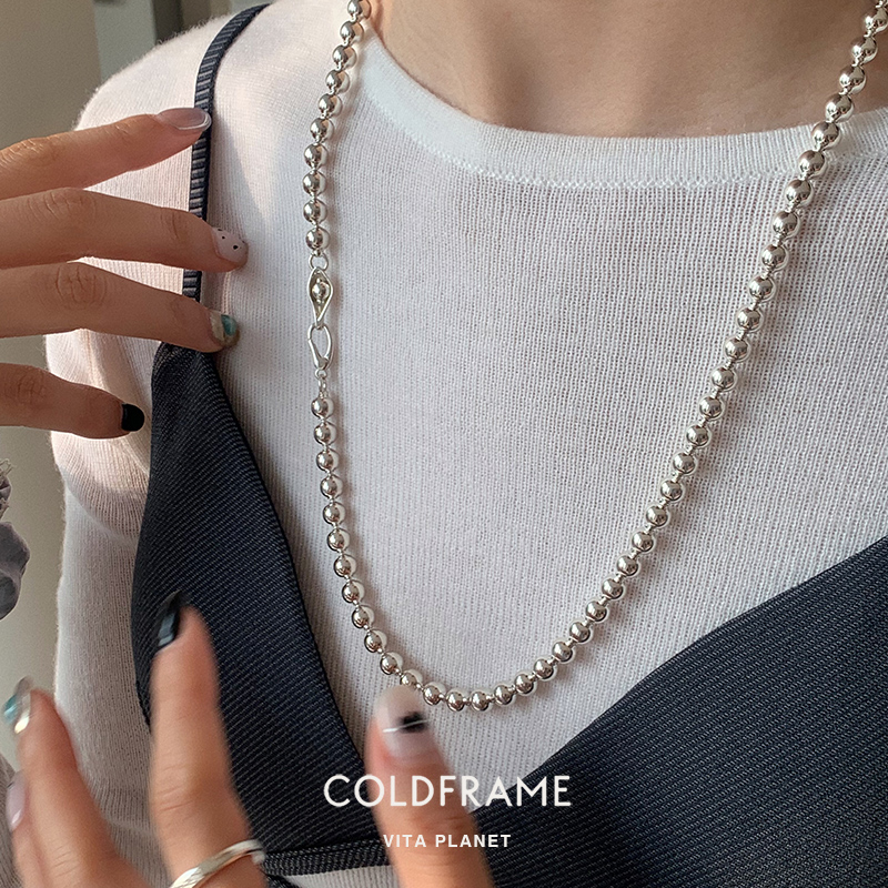 韩国Coldframe纯银圆珠项链