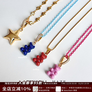 新品 新色小熊吊坠项链钻扣挪威小众可爱时尚 HAZE正品 现货CRYSTAL