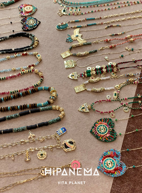 法国HIPANEMA天然石串珠项链法式