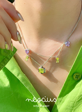 nescius暮色花园宝石项链锁骨链