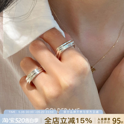 韩国Coldframe纯银细花瓶方戒
