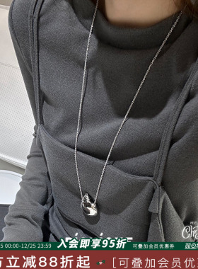 Picnique银色酒壶小众项链毛衣链