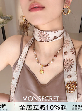 Vita Planet买手店MONSECRET海风飘带挂脖丝巾海边度假风天丝苎麻