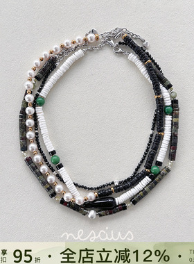 Vita Planet买手店 nescius天然石项链复古小众原创设计锁骨链女