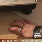 After Dawn韩国设计师品牌Twisted dew纯银水滴麻花戒指小众指环