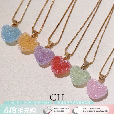 CRYSTALHAZE糖果爱心吊坠项链