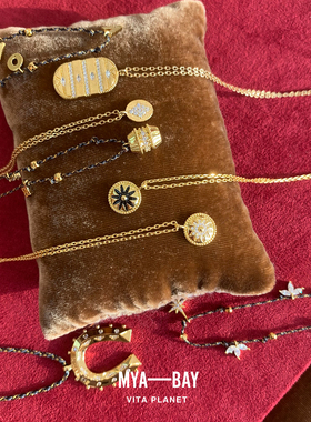 比利时MYABAY金色圆牌编绳项链