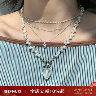 Vita Planet买手店 nescius琉璃天然珍珠项链大号爱心吊坠时尚链