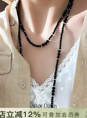 AfterDawn925纯银黑玛瑙长项链