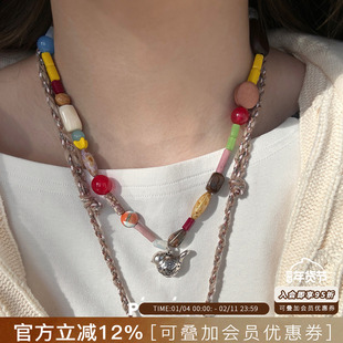 Vita Planet买手店 Picnique多宝满足鸟串珠短项链彩色童趣锁骨链