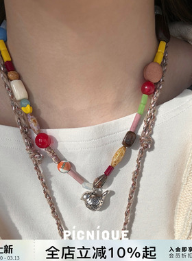 Vita Planet买手店 Picnique多宝满足鸟串珠短项链彩色童趣锁骨链