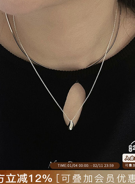 After Dawn韩国设计师品牌Elegant dew quartz纯银水滴项链高级感