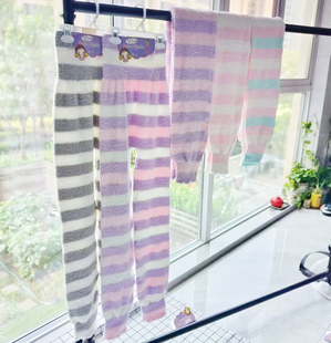 软绵绵护肚裤半边绒成人款家居服保暖长裤家居裤秋冬款加厚产后裤