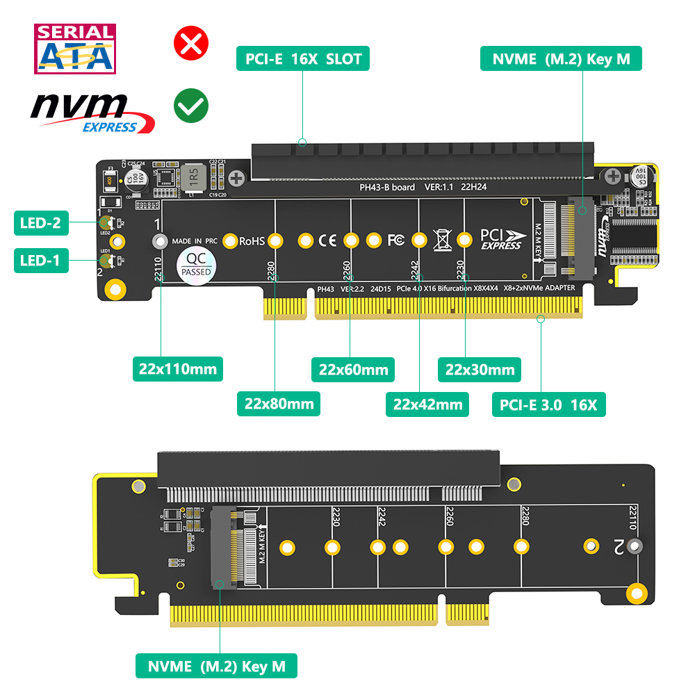 M.2PCI-EX1X4X8转接卡
