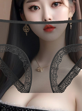 透明内裤女全透无裆性感勾人薄款透免穿脱蕾丝网纱显三角区的裤子