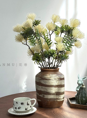 三木花巷 高端仿真花束高级感逼真自然手捧花客厅白绿色花艺摆件