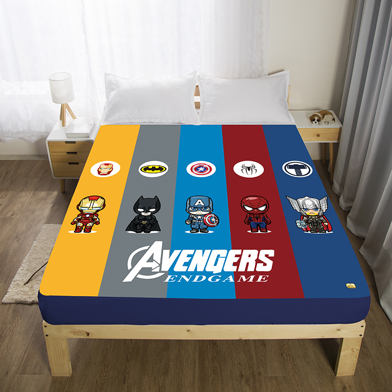 蜘蛛侠床笠单件男孩看卡通床套单