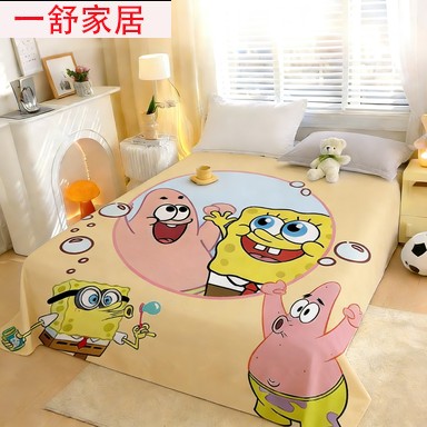 卡通海绵宝宝全棉床单可爱派大星纯棉女生儿童学生寝室单人被单,床上用品,床单,淘宝优惠券,粉丝福利购,淘宝优惠卷