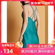 NT nữ gợi cảm dây lụa lụa váy ngủ nhiều màu đơn giản backless có thể mặc bên ngoài nhà đồ ngủ nữ mùa hè - Đêm đầm