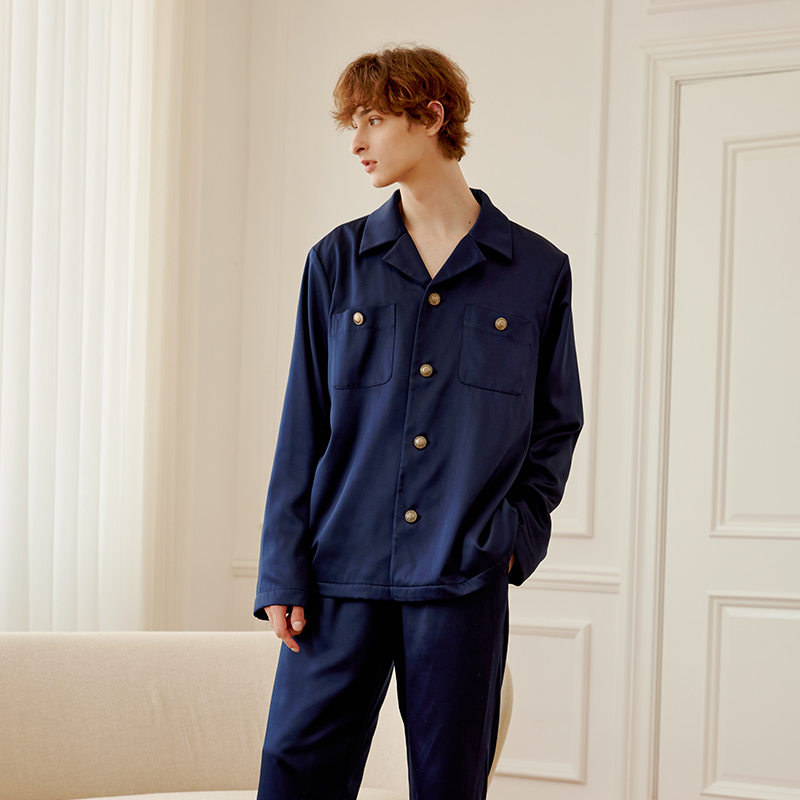 冬季加厚男士保暖两件套装睡衣