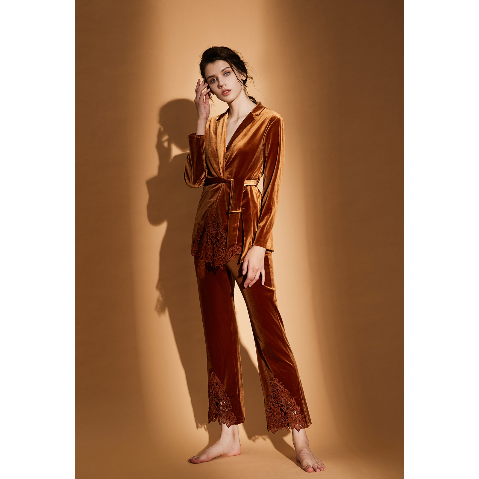 nt奈黎诗女士性感秋冬长袖家居服