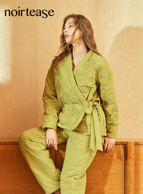 奈黎诗女纯棉夹棉保暖睡衣家居服