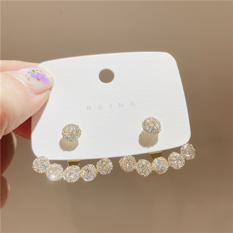 韩国东大门925银针拉丝两用扇形