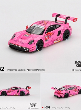 现货 MINIGT 1052 1:64 保时捷 911 GT3 R 粉恐龙 合金汽车模型