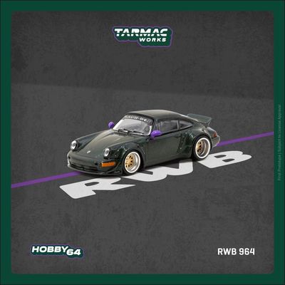 现货 TW 1:64 保时捷 RWB 964 绿色 合金汽车模型